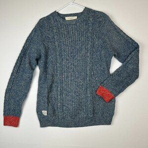 Native Youth Cable Fisherman Sweater Blue